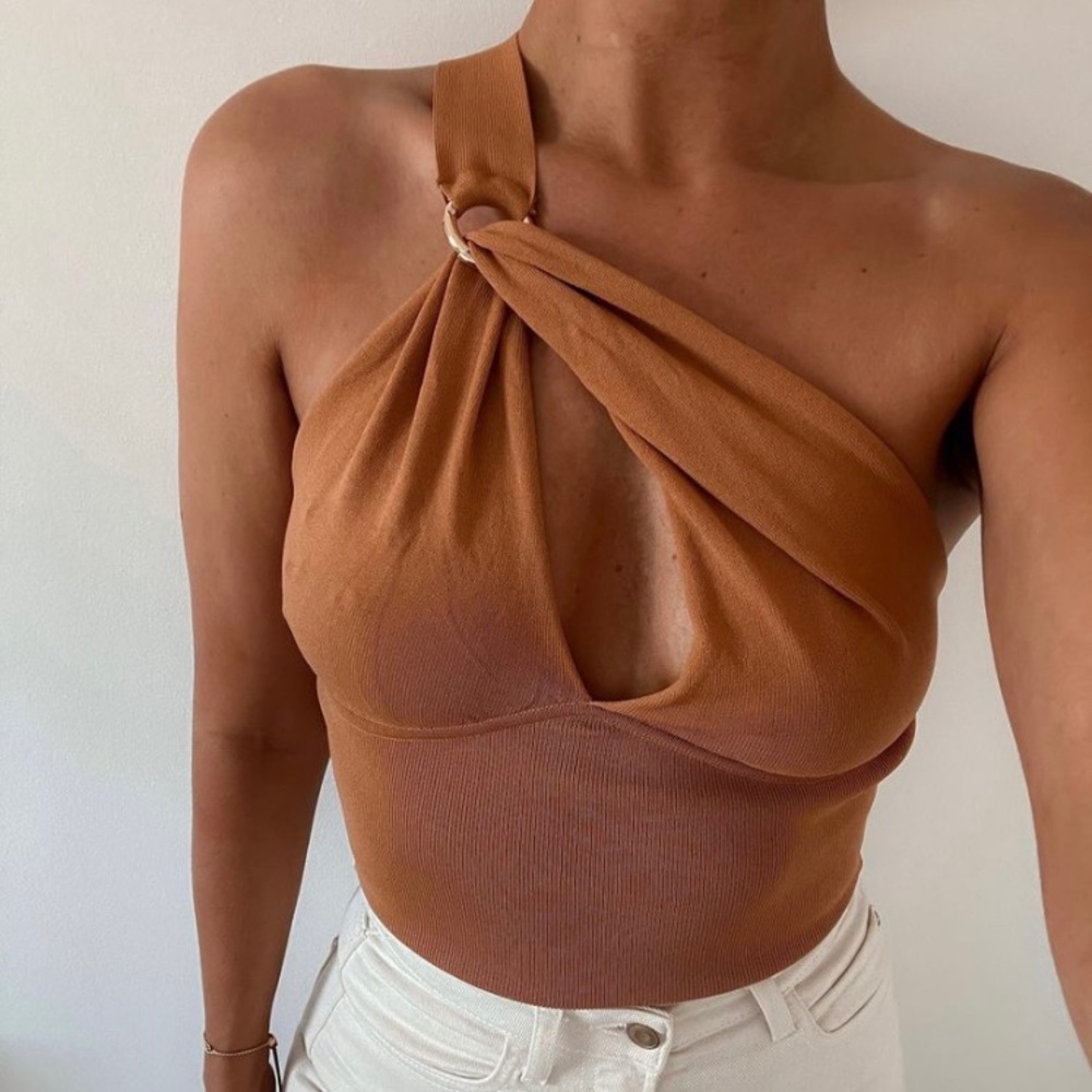 Zara Buckled Asymmetric Knit Top. NWT. Size Small.